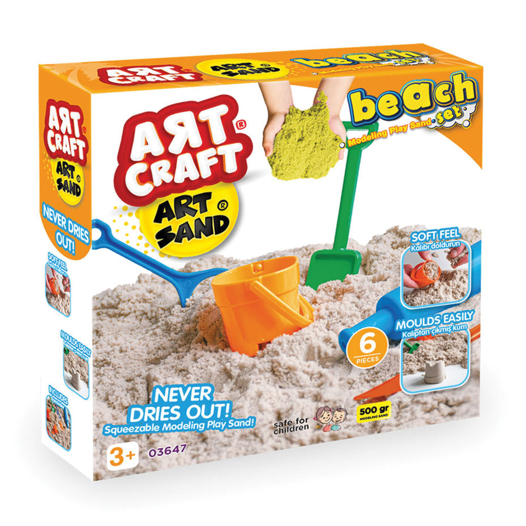 Art Craft 500 Gr Beach Modelling Play Sand Set