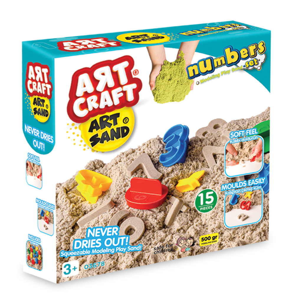 Art Craft 500 gr Numbers Modelling Play Sand Set