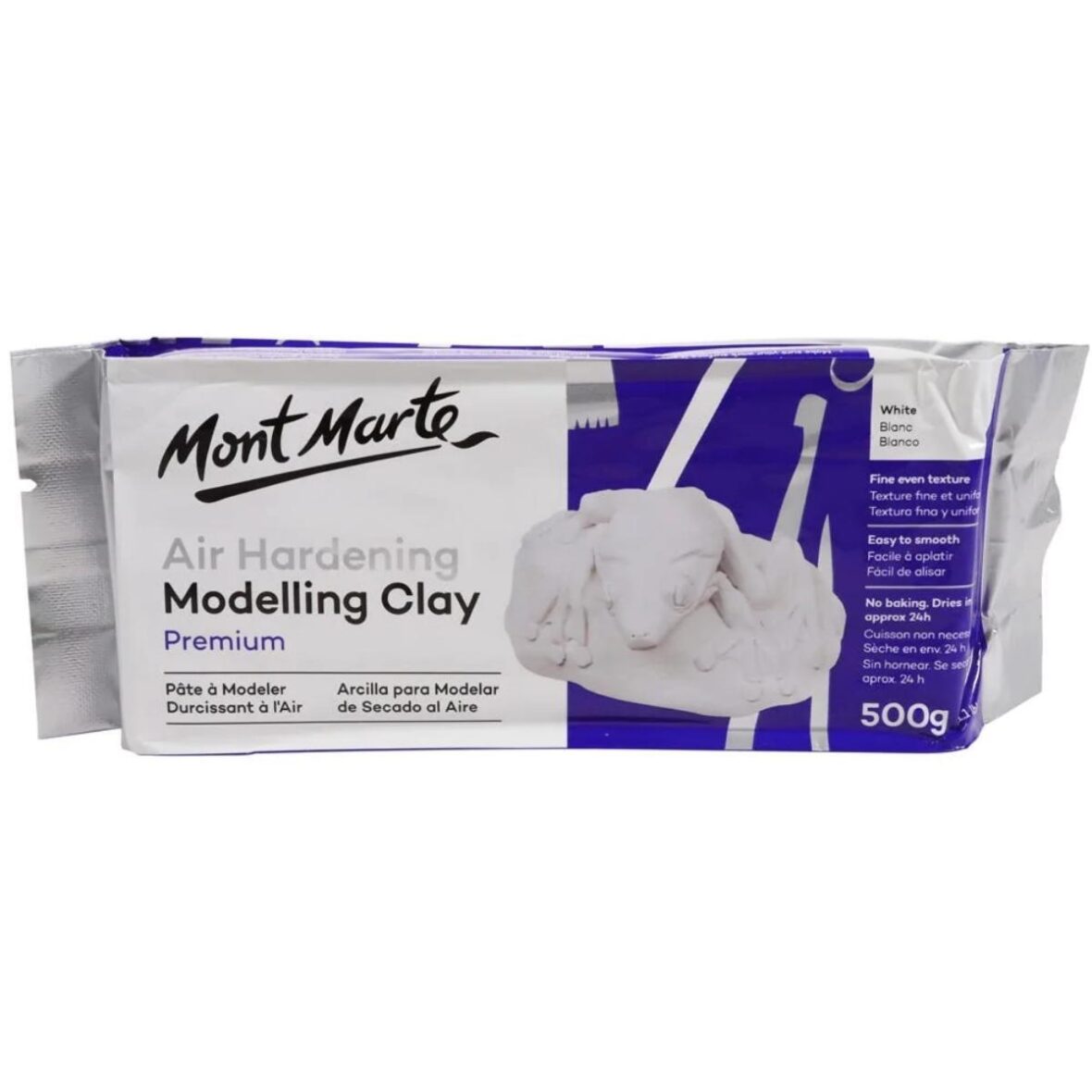 Mont Marte Air Hardening Modelling Clay – White 500gm