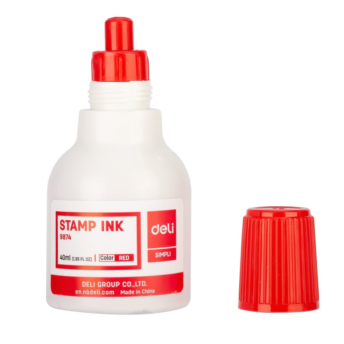 DELI STAMP INK 40ML RED