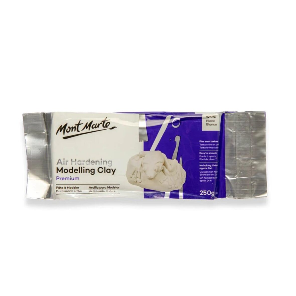 Mont Marte Air Hardening Modelling Clay – White 250g