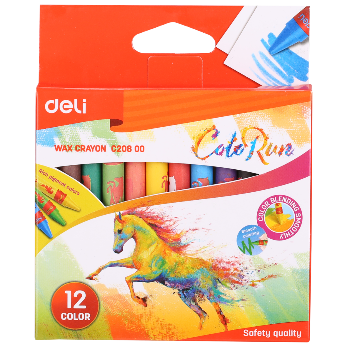 Deli Wax Crayon 12pcs